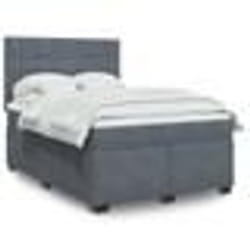 vidaXL Sommier à lattes de lit et matelas Gris foncé 140x190cm Velours - 140 x 190 cm