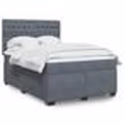 vidaXL Sommier à lattes de lit et matelas Gris foncé 140x190cm Velours - 140 x 190 cm