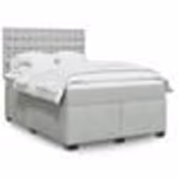 vidaXL Sommier à lattes de lit et matelas Gris clair 140x190cm Velours - 140 x 190 cm