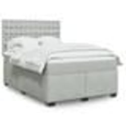 vidaXL Sommier à lattes de lit et matelas Gris clair 140x190cm Velours - 140 x 190 cm