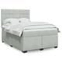 vidaXL Sommier à lattes de lit et matelas Gris clair 140x200cm Velours - 140 x 200 cm