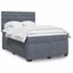 vidaXL Sommier à lattes de lit et matelas Gris foncé 140x200cm Velours - 140 x 200 cm