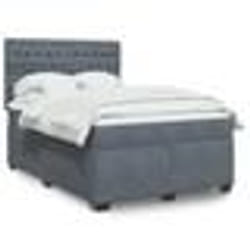 vidaXL Sommier à lattes de lit et matelas Gris foncé 140x200cm Velours - 140 x 200 cm