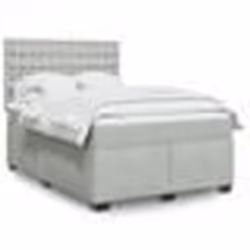vidaXL Sommier à lattes de lit et matelas Gris clair 140x200cm Velours - 140 x 200 cm