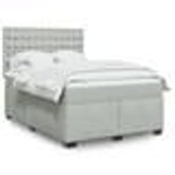 vidaXL Sommier à lattes de lit et matelas Gris clair 140x200cm Velours - 140 x 200 cm