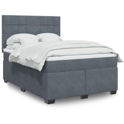 Vidaxl - Sommier À Lattes De Lit Et Matelas Gris Foncé 160x200cm Velours