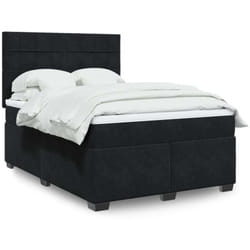 Vidaxl Sommier À Lattes De Lit Et Matelas Noir 160x200 Cm Velours