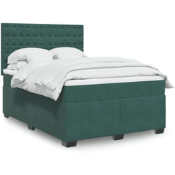 Vidaxl - Sommier À Lattes De Lit Et Matelas Vert Foncé 160x200cm Velours