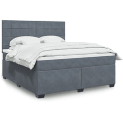 Vidaxl - Sommier À Lattes De Lit Et Matelas Gris Foncé 180x200cm Velours