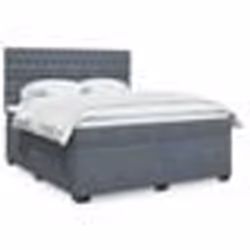 vidaXL Sommier à lattes de lit et matelas Gris foncé 180x200cm Velours - 180 x 200 cm