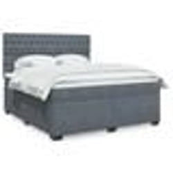 vidaXL Sommier à lattes de lit et matelas Gris foncé 180x200cm Velours - 180 x 200 cm