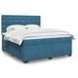 vidaXL Sommier à lattes de lit et matelas bleu 180x200 cm velours 3290988