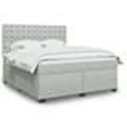 vidaXL Sommier à lattes de lit et matelas Gris clair 180x200cm Velours - 180 x 200 cm