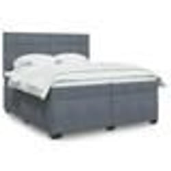 vidaXL Sommier à lattes de lit et matelas Gris foncé 200x200cm Velours - 200 x 200 cm
