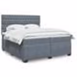 vidaXL Sommier à lattes de lit et matelas Gris foncé 200x200cm Velours - 200 x 200 cm
