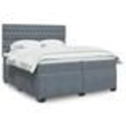 vidaXL Sommier à lattes de lit et matelas Gris foncé 200x200cm Velours - 200 x 200 cm