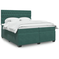 Vidaxl Sommier À Lattes De Lit Et Matelas Vert Foncé 200x200cm Velours