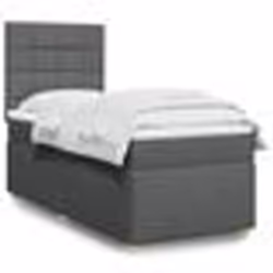 vidaXL Sommier à lattes de lit avec matelas Gris foncé 80x200 cm Tissu - 80 x 200 cm