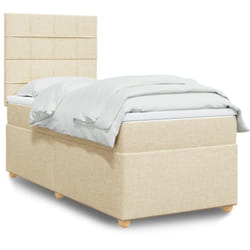 Vidaxl - Sommier À Lattes De Lit Avec Matelas Crème 80x200 Cm Tissu