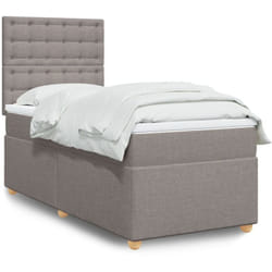 Vidaxl - Sommier À Lattes De Lit Avec Matelas Taupe 80x200 Cm Tissu