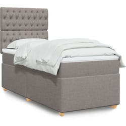 Vidaxl - Sommier À Lattes De Lit Avec Matelas Taupe 90x190 Cm Tissu