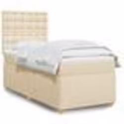 vidaXL Sommier à lattes de lit et matelas Crème 90x190 cm Tissu - 90 x 190 cm