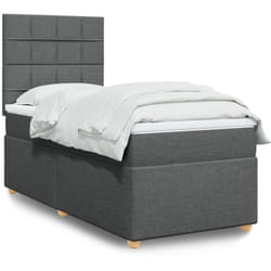 Vidaxl - Sommier À Lattes De Lit Avec Matelas Gris Foncé 90x200 Cm Tissu