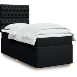 Vidaxl - Sommier À Lattes De Lit Avec Matelas Noir 90x200 Cm Tissu
