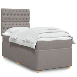 Vidaxl - Sommier À Lattes De Lit Avec Matelas Taupe 90x200 Cm Tissu