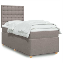 Vidaxl - Sommier À Lattes De Lit Avec Matelas Taupe 90x200 Cm Tissu