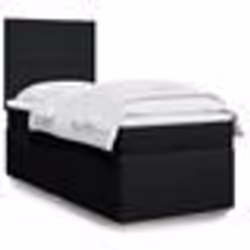 vidaXL Sommier à lattes de lit avec matelas Noir 100x200 cm Tissu - 100 x 200 cm