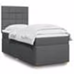 vidaXL Sommier à lattes de lit avec matelas Gris foncé 100x200cm Tissu - 100 x 200 cm