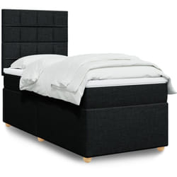Vidaxl - Sommier À Lattes De Lit Avec Matelas Noir 100x200 Cm Tissu