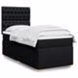vidaXL Sommier à lattes de lit avec matelas Noir 100x200 cm Tissu - 100 x 200 cm