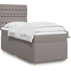 Vidaxl - Sommier À Lattes De Lit Avec Matelas Taupe 100x200 Cm Tissu