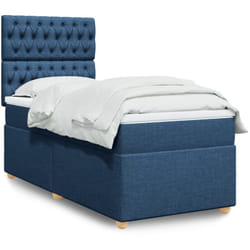 Vidaxl Sommier À Lattes De Lit Avec Matelas Bleu 100x200 Cm Tissu