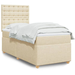 Vidaxl - Sommier À Lattes De Lit Avec Matelas Crème 100x200 Cm Tissu