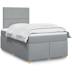 Vidaxl - Sommier À Lattes De Lit Et Matelas Gris Clair 120x190 Cm Tissu