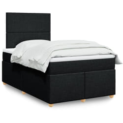 Vidaxl - Sommier À Lattes De Lit Avec Matelas Noir 120x190 Cm Tissu