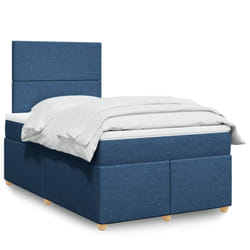 Vidaxl - Sommier À Lattes De Lit Avec Matelas Bleu 120x190 Cm Tissu