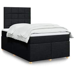 Vidaxl - Sommier À Lattes De Lit Avec Matelas Noir 120x190 Cm Tissu