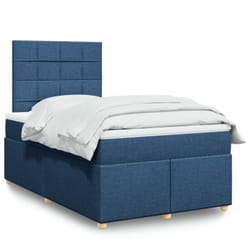 Vidaxl - Sommier À Lattes De Lit Avec Matelas Bleu 120x190 Cm Tissu