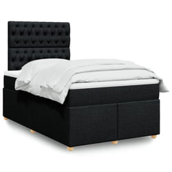 Vidaxl - Sommier À Lattes De Lit Avec Matelas Noir 120x190 Cm Tissu