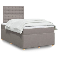 Vidaxl Sommier À Lattes De Lit Avec Matelas Taupe 120x190 Cm Tissu