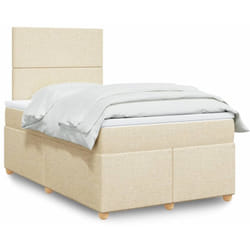 Vidaxl - Sommier À Lattes De Lit Avec Matelas Crème 120x200 Cm Tissu