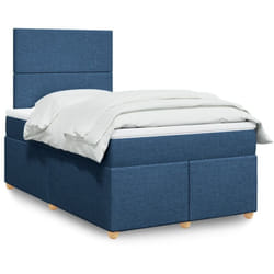 Vidaxl - Sommier À Lattes De Lit Avec Matelas Bleu 120x200 Cm Tissu