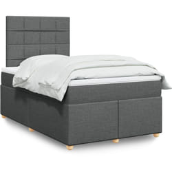 Vidaxl - Sommier À Lattes De Lit Avec Matelas Gris Foncé 120x200cm Tissu