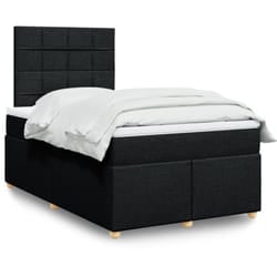 Vidaxl - Sommier À Lattes De Lit Avec Matelas Noir 120x200 Cm Tissu