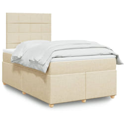 Vidaxl - Sommier À Lattes De Lit Avec Matelas Crème 120x200 Cm Tissu