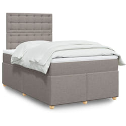 Vidaxl - Sommier À Lattes De Lit Avec Matelas Taupe 120x200 Cm Tissu